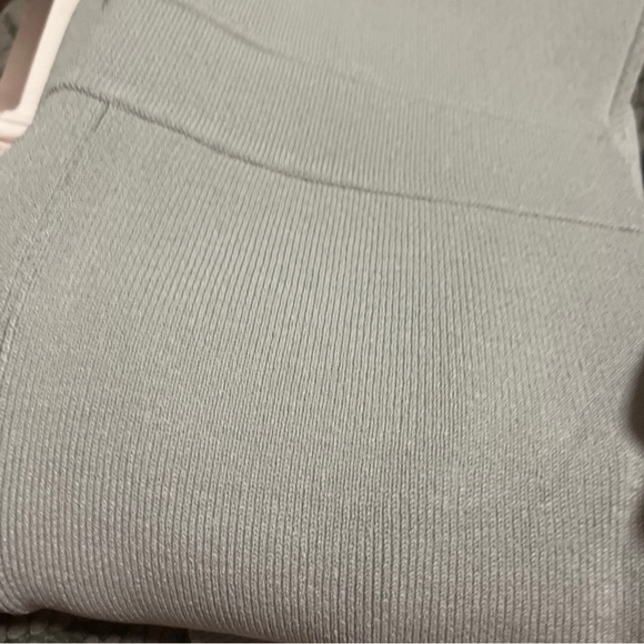 Scanlan Theodore crepe knit v neck dress in small grey/blue - Picture 2 of 5